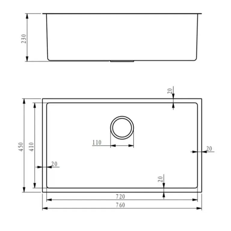 Fidelis FSD-23625HC-NBK Honeycomb Stainless Steel Sink - view 2